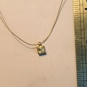 16" wire chain with cubic zirconia pendant